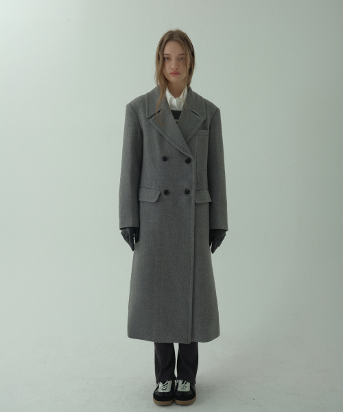 Оверсайз шерстяное пальто Melange Grey