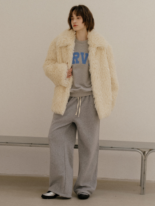 Hairly collar faux fur half coat [FRFA03CT01]_Beige