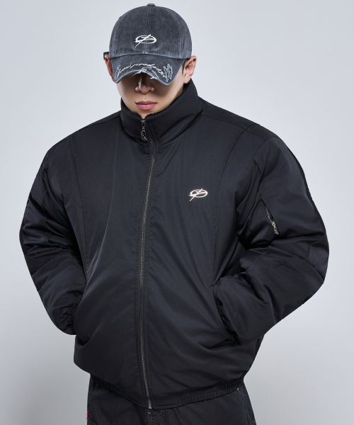 Куртка из флиса боа P2591 с большим логотипом [Black]