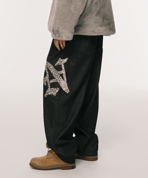 LETTER N DENIM PANTS INDIGO