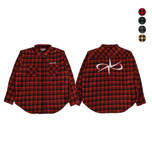 Свободная фланелевая рубашка с логотипом на спине (4Colors)
