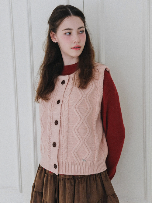 Soft Cable Knit Vest