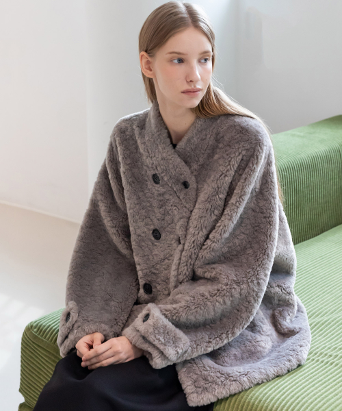 Double Button Fur Jacket_2color