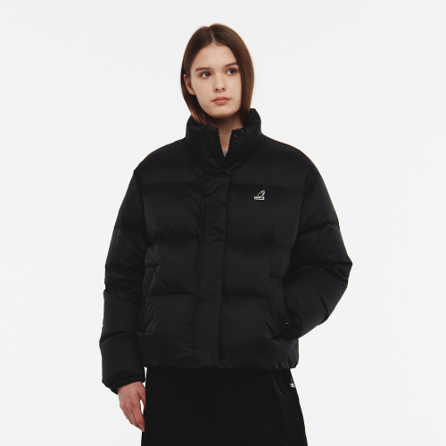 Женский KANGOL пуховик-пуффер с воротником 9586 Black