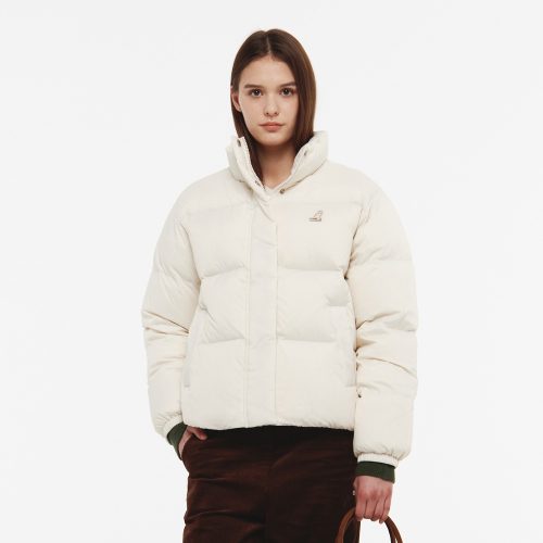 Женский пуховик KANGOL Collar Down Puffer 9586 Ivory