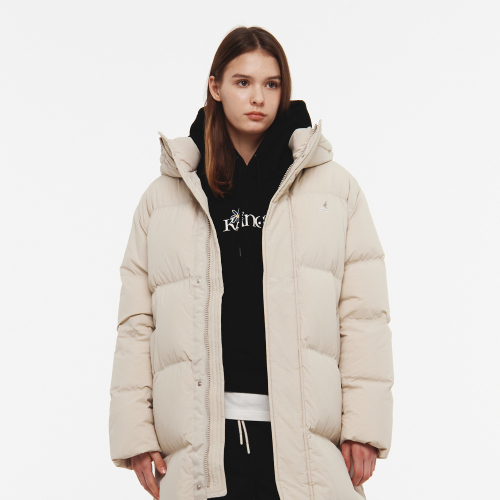 Длинный пуховик KANGOL 9585 Ecru