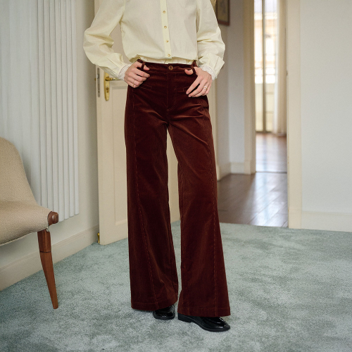 SR_High-waisted corduroy pants_2color