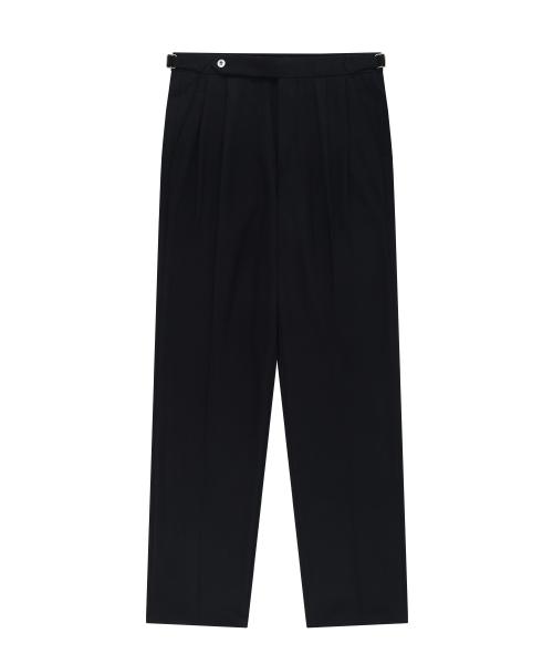 Essential Wool Flannel adjust relaxed Trouser (Dark Navy)