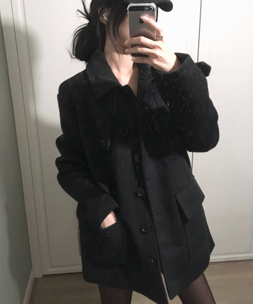Duffel Point Mono Half Coat Black