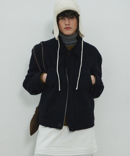 UNISEX, 4 Pocket Wool Blouson / Navy