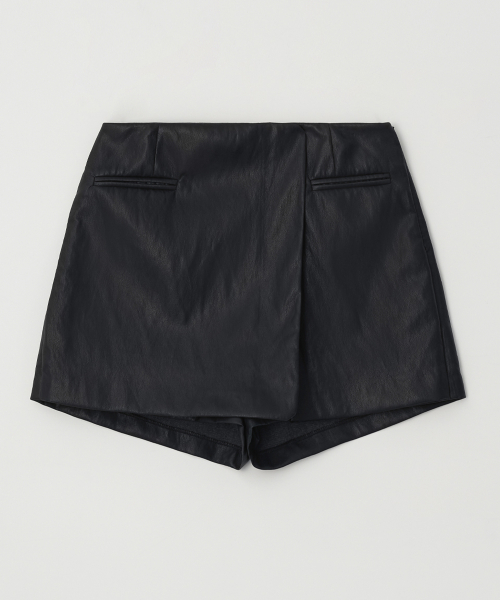 LEATHER MINI SKIRT PANTS