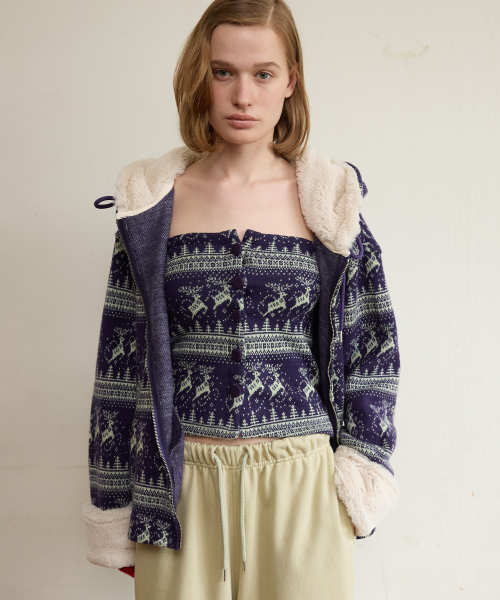 Nordic Fur Hoodie, Violet