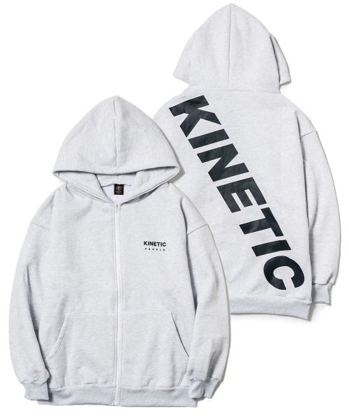 Худи на молнии кросс-овер фит, White Melange