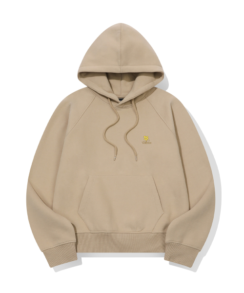 Женское худи с начесом и цветочным принтом (Beige)