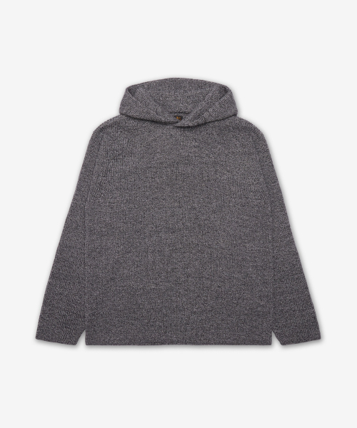 Шерстяной худи с одной пуговицей — Ivory x Black BN-25AW-15IVORY×BLACK