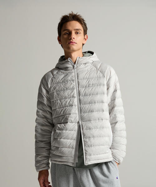 Легкий пуховик с капюшоном Light Grey