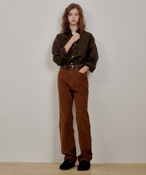 Straight Corduroy Pants Brown