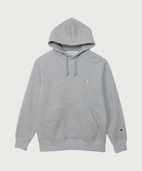 C로고 레귤러핏 후드 티셔츠 Oxford Grey