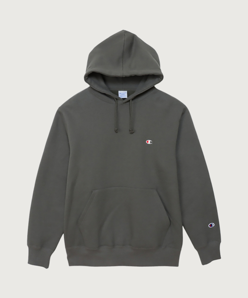 C로고 레귤러핏 후드 티셔츠 Dark Grey