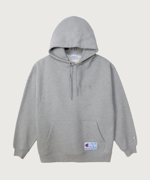 C로고 오버핏 조그택 후드 티셔츠 Oxford Grey