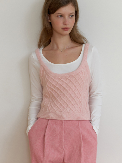 Violet knit sleeveless (pink)