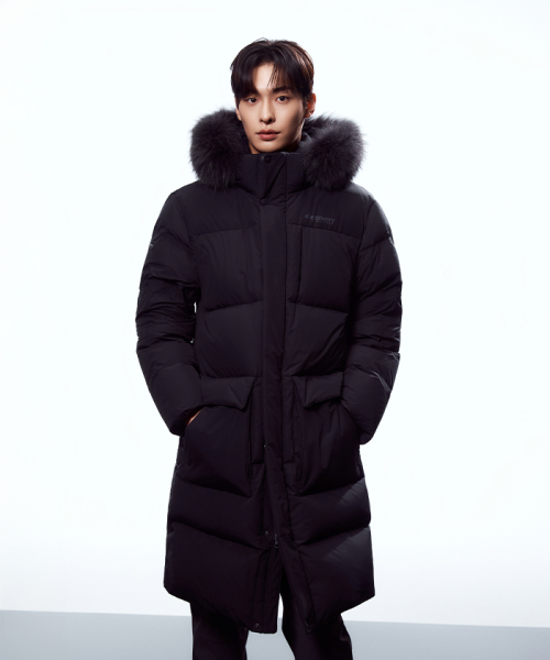 남성 고쉬 구스다운 롱패딩 (BLACK)