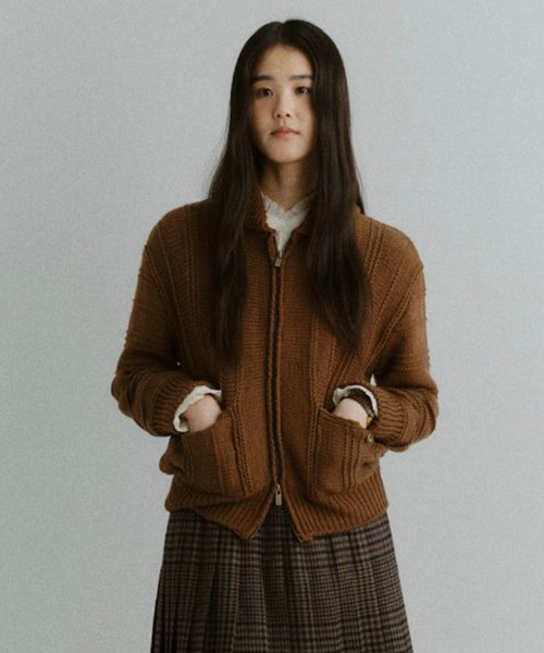 LAYERED VOYAGE ZIP-UP (BROWN)
