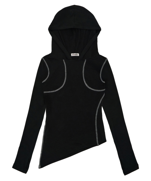CUT-OUT STITCH HOODIE/черный