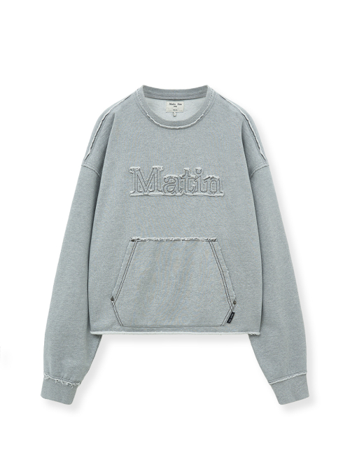 RAW CUT APPLIQUE SWEATSHIRT IN серый