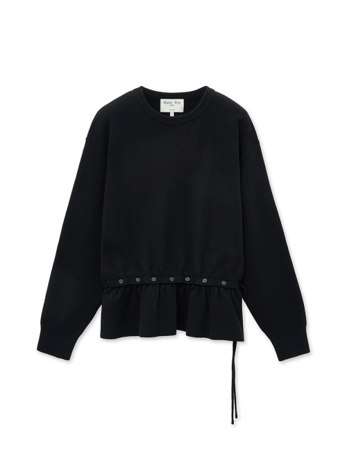 DETACHABLE SKIRT KNIT PULLOVER IN черный