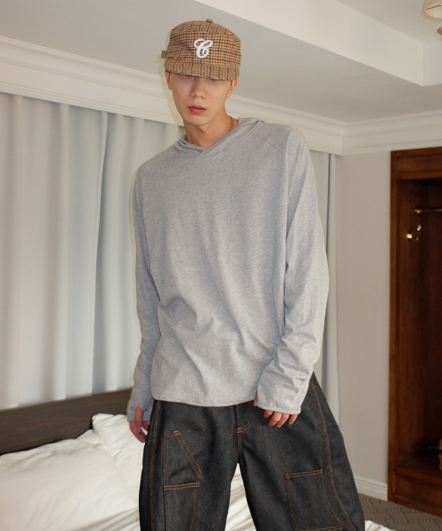 nomad slub fingerhole hood (серый)