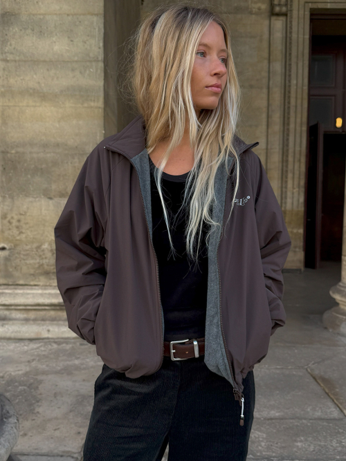 LIGHT FLEECE-LINED JACKET_BROWN