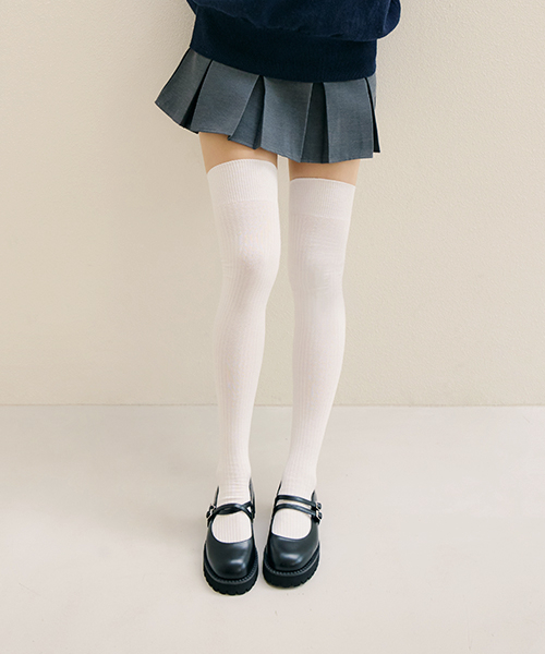 마른파이브() 넉넉 컬러 골지 오버 니삭스 상품 이미지