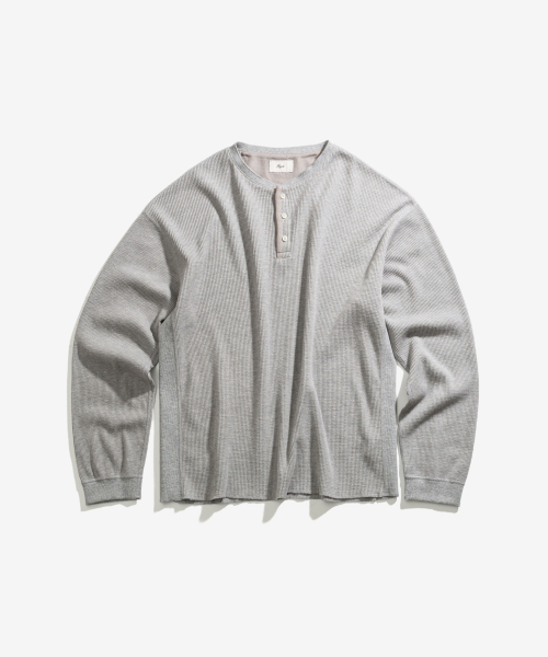 Винтажный термо-лонгслив хенли Light Grey