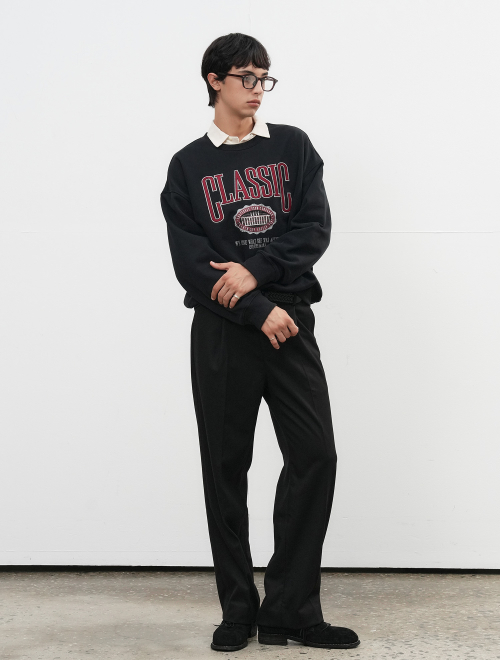 Свитшот UNISEX Classic Applique Loose Fit BLACK / SBE3U02009