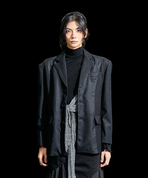 Two type mixed Jacket черный