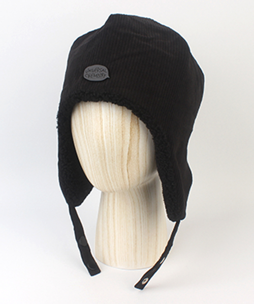 Gentle Corduroy Black Earflap Cap 귀달이모자