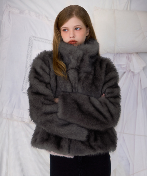 로제프란츠(ROSEFRANTZ) Crop Mix Fur Jacket [Brown] - 사이즈 & 후기