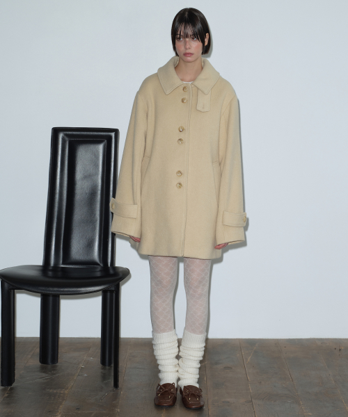 BOUCLE HALF COAT (BUTTER)