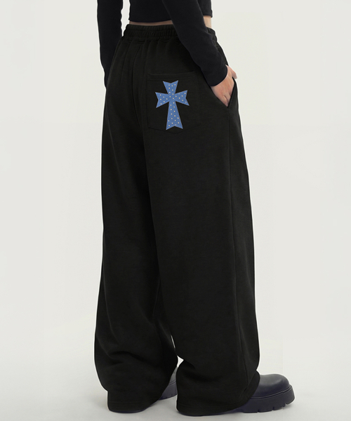 [UNISEX] Широкие спортивные брюки DOT CROSS с вышивкой, 2color