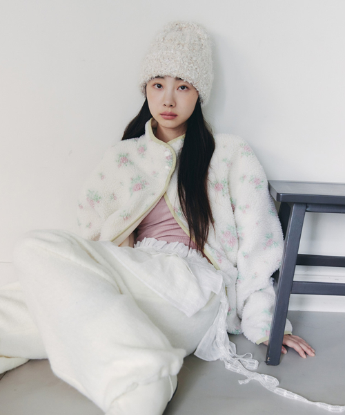 FLOWER REVERSIBLE FLEECE JACKET (3COLORS)