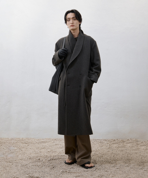 съёмный Shawl Collar пальто - коричневый