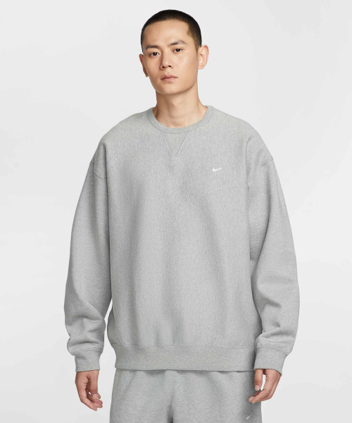 Solo Swoosh Fleece Crew M — Dark Grey Heather/White HV1087-063