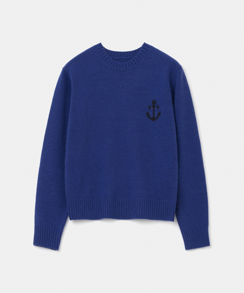 cashmere blended anchor crew neck трикотаж(womens) синий
