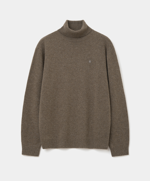 merino шерстяной turtle neck трикотаж коричневый