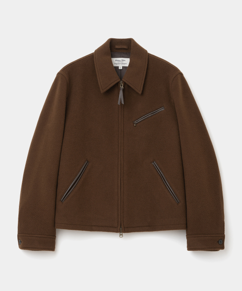 шерстяной sport zip-up куртка коричневый