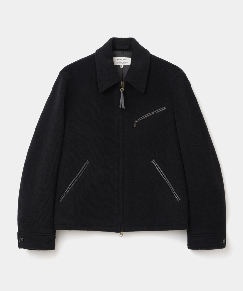 шерстяной sport zip-up куртка чёрный