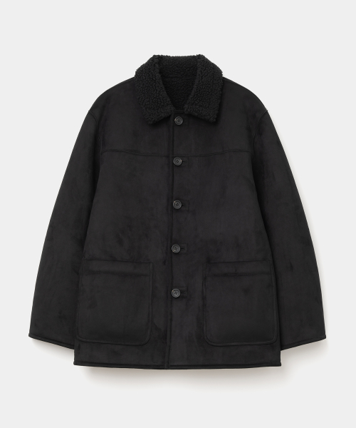reversible shearling пальто чёрный
