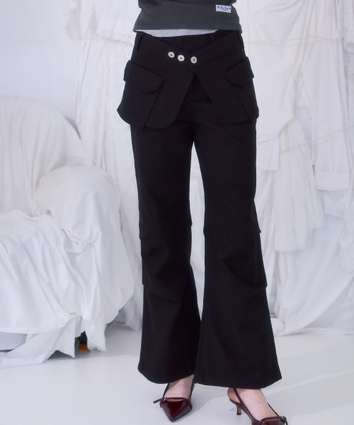 Skirt Layered Bootcut брюки [чёрный]