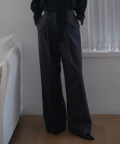шерстяной Wide Slacks [угольный]